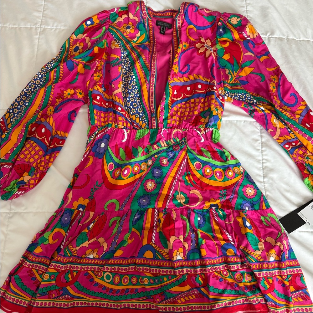 Adrianna Papell Colorful Long Sleeve Dress